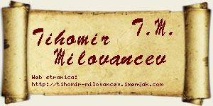 Tihomir Milovančev vizit kartica